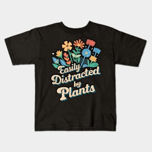 Easily Distracted By Plants | Gardening Kids T-Shirt